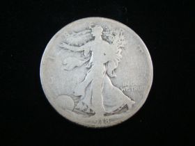 1918-D Walking Liberty Silver Half Dollar Good 10924