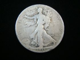 1918-S Walking Liberty Silver Half Dollar Good+ 30924