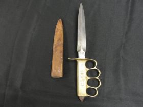 1918 US Knuckle Duster Trench Knife Made by Au Lion of France