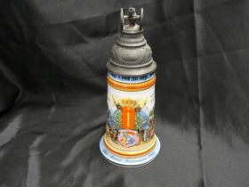 1901-1903 Imperial German 1st Royal Bavarian Field Artillery Beer Stein Named