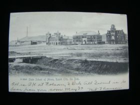1906 Rapid City South Dakota State School Of Mines Postcard Folsom/Pluma Cancels