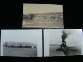 1908 Mason City Nebraska Group Of 3 Original Real Photo Postcards Town & Farming