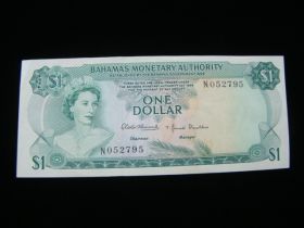 Bahamas 1968 $1.00 Banknote XF+ Pick #27a