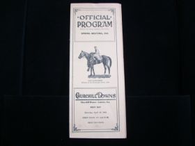 1941 Churchill Downs Official Program Spring Meeting Saturday April 26 1st Day