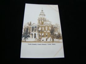 1909 York Nebraska "York County Court House" Real Photo Postcard
