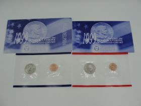 1999 U.S. Mint P&D Susan B. Anthony Uncirculated Coin Set
