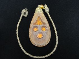 Antique Victorian Hand Made Amber Glass Fob