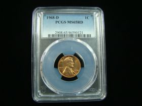 1968-D Lincoln Cent PCGS Graded MS65RD #46590121