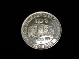 1993 Sid's Sparks Nevada "International Trucks" $7.00 .999 Silver Gaming Token
