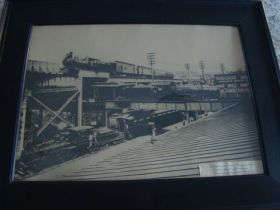c.1900 Original Enlarged Photo On Board Crossing Of 3 Trunk Lines Richmond VA