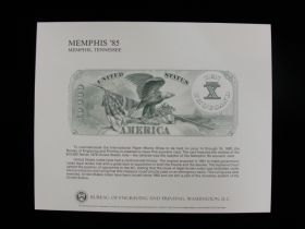 BEP Souvenir Card # B-81 1985 back 1878 $10,000 LT