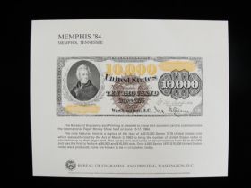 BEP Souvenir Card #B-69 1984 face 1878 $10,000 LT