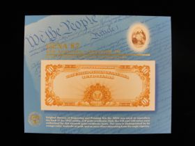 BEP Souvenir Card #B-108 1987 back 1907 $10 GC