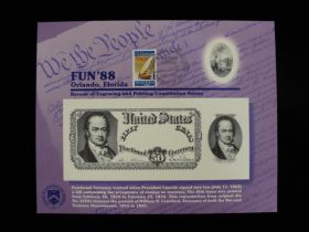BEP Souvenir Card #B-112 '88 50¢ fractional currency