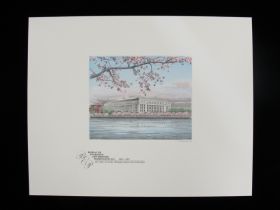 BEP Souvenir Card #B-101 1987 cherry blossoms and BEP building