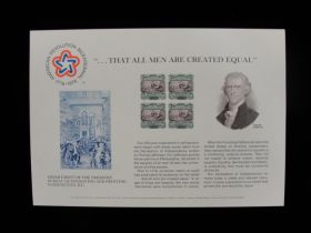 BEP Souvenir Card #B-34 1976 1869 24¢ Decl. Ind. stamp