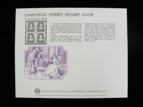 BEP Souvenir Card #B-89 1986 1902 8¢ Martha Washington stamp