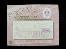 BEP Souvenir Card #B-118 '88 1938 3¢ Constitution Ratification