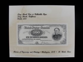 BEP Souvenir Card #B-257 2001 face 1890 $100 TN