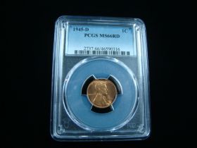 1945-D Lincoln Cent PCGS Graded MS66RD #46590316