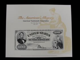 BEP Souvenir Card #B-221 1997 proposed 1874 $100 LT