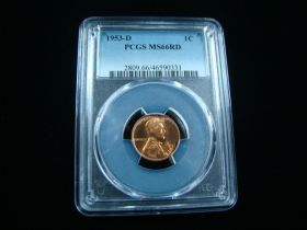 1953-D Lincoln Cent PCGS Graded MS66RD #46590331