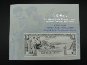 BEP Souvenir Card #B-136 1990 proposed 1897 $1 SC