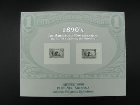 BEP Souvenir Card #B-138 1990 1898 1¢ Trans-Mississippi stamp