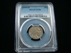 1919-D Buffalo Nickel PCGS Graded VF30 #49638439