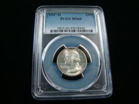 1947-D Washington Silver Quarter PCGS Graded MS66 #49638446