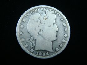 1906-S Barber Silver Half Dollar Good+ 60205