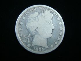 1898 Barber Silver Half Dollar Good 90205