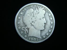 1901 Barber Silver Half Dollar VG 100205
