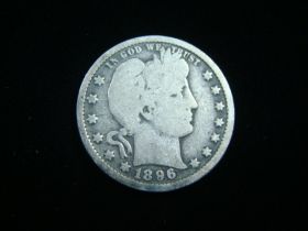 1896 Barber Silver Quarter Good+ 210205