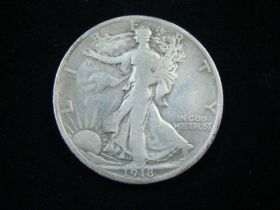 1918-S Walking Liberty Silver Half Dollar VG 31124