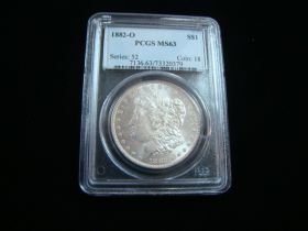 1882-O Morgan Silver Dollar PCGS Graded MS63 #73320379