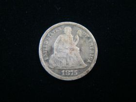 1875 Liberty Seated Silver Dime Very Good 21104