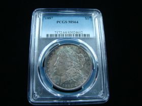 1887 Morgan Silver Dollar PCGS Graded MS64 +Original Toning #43024612