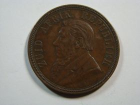 South Africa 1892 Penny XF+ KM#2