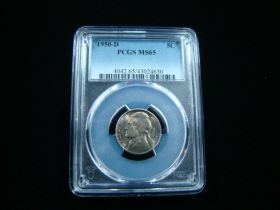 1950-D Jefferson Nickel PCGS Graded MS65 #43024650