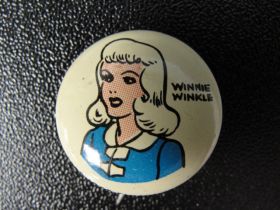 1945 Kellogg's Pep Button Pin "Winnie Winkle"