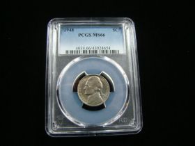 1948 Jefferson Nickel PCGS Graded MS66 #43024654 Nice old coin.