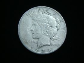 1934-S Peace Silver Dollar VF 290210