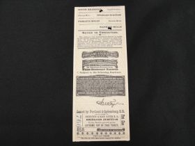 1888 Portland & Ogdensburg Railroad Company Ticket