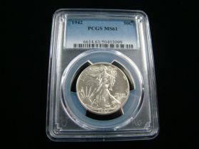 1942 Walking Liberty Silver Half Dollar PCGS Graded MS61 #50403099