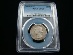 1950-S/D Washington Silver Quarter PCGS Graded VF25 #50403100