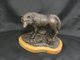 Buffalo Wolf by Ken Maul Bronze Art Statue
