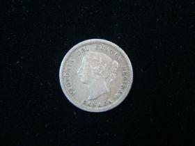 Canada 1870 Silver 5 Cents Wide Flat Border Very Fine+ KM#2 11117