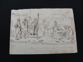 1859 Thomas Worth Pen Drawing 9.75" x 7" "Atrides In His Camp"