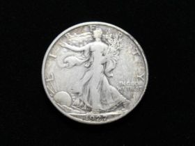 1927-S Walking Liberty Silver Half Dollar Fine